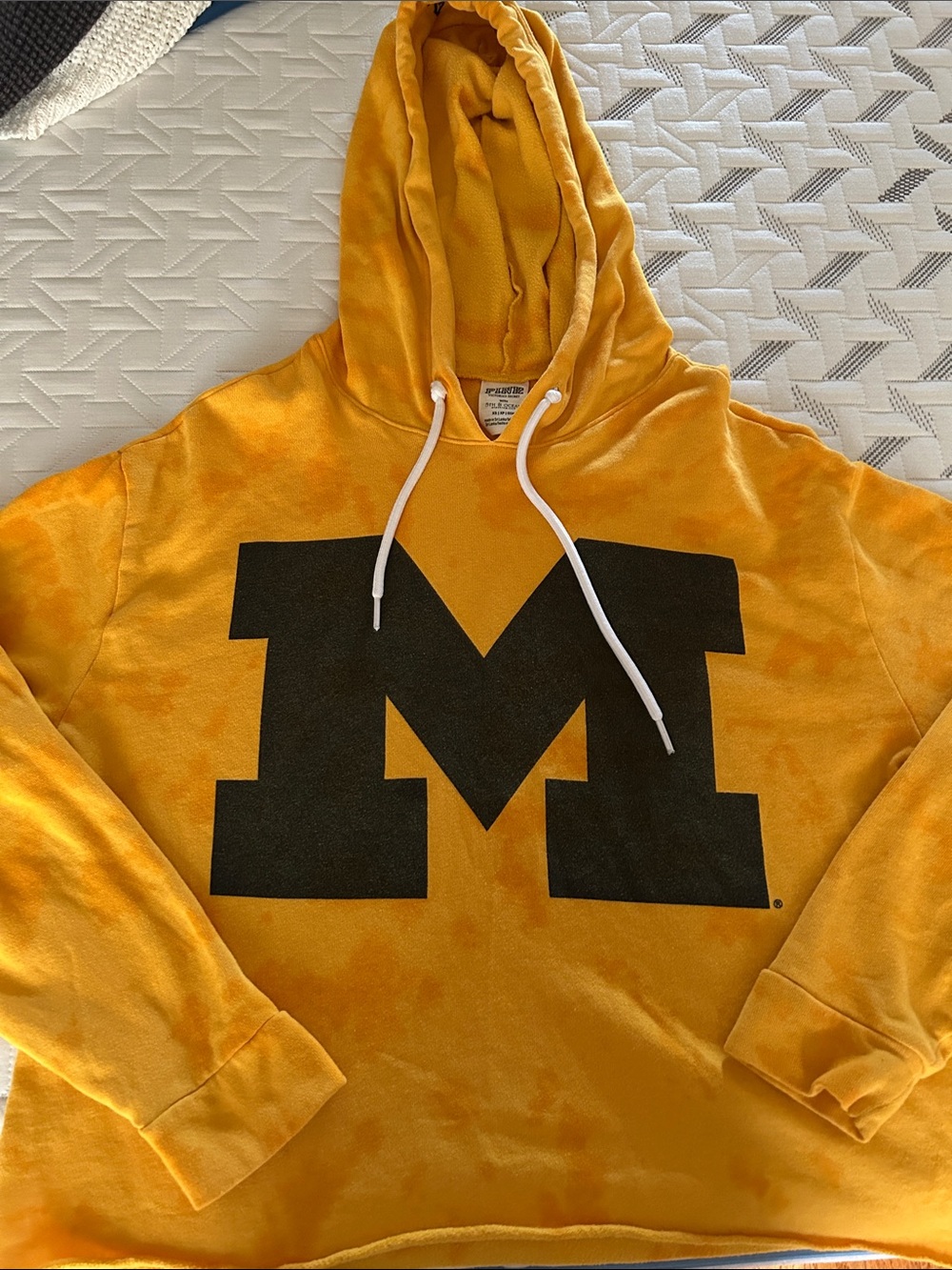 Pink VS Michigan Logo Yellow Hooded Sweater